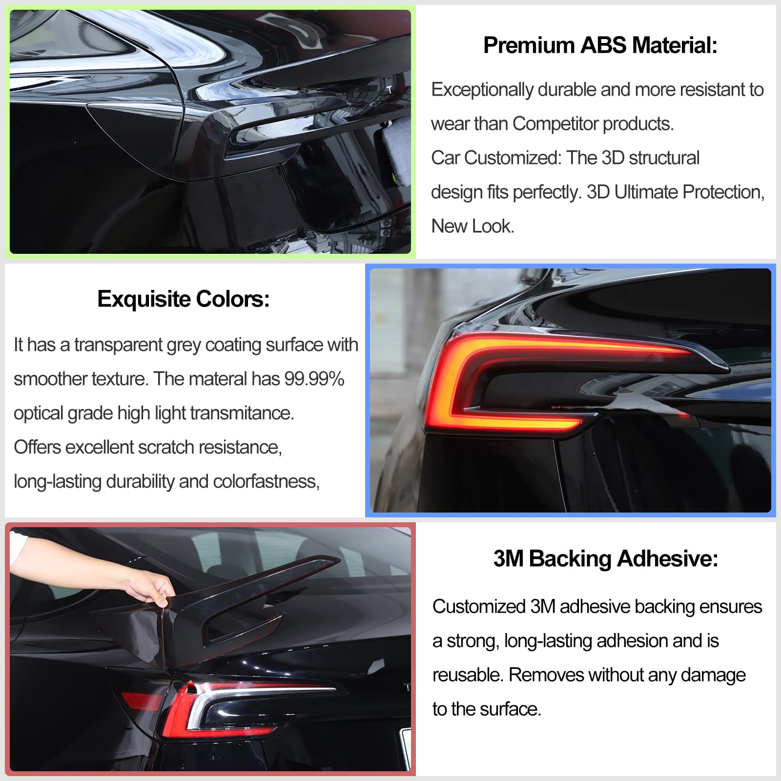 Amazon | Tesla Model 3 Highlander 2024用リアテールライトカバー